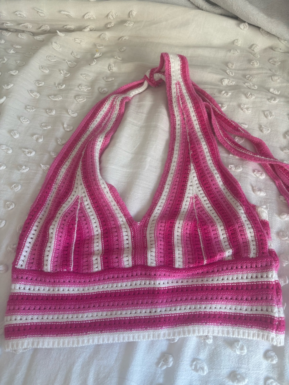 Verdusa Women’s Colorblock Striped Crop Backless Halter Top